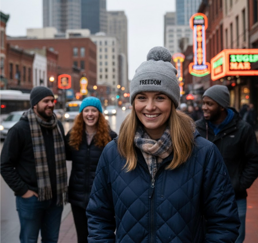 FREEDOM Pom-Pom Beanie